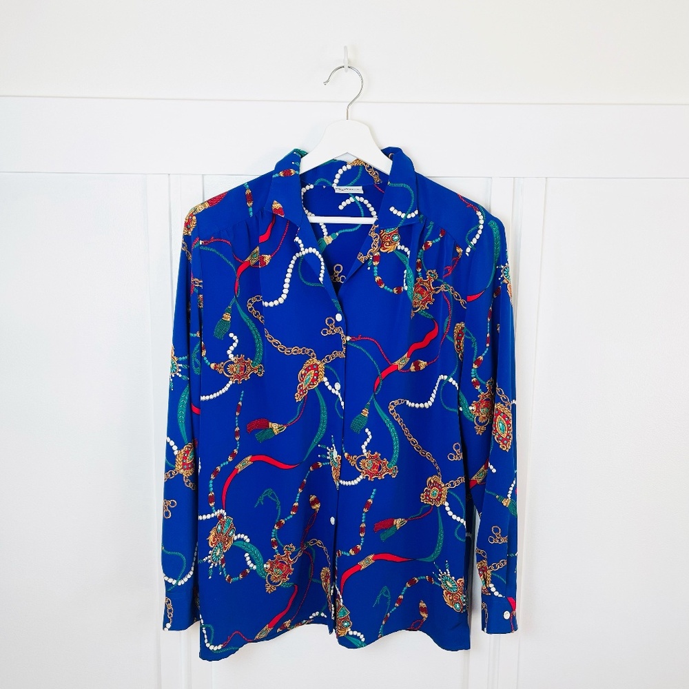 Vintage 1980s Koret Button Down Ladies Longe Sleeved Blouse